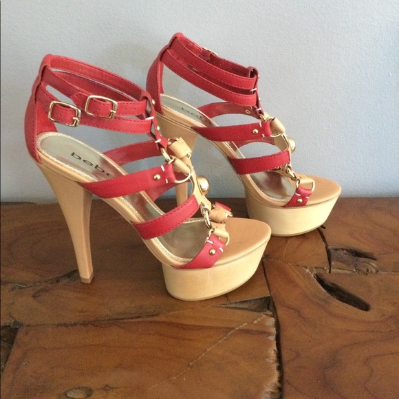 NEW Bebe Marcelle Red Stiletto Sandals - Picture 3 of 8